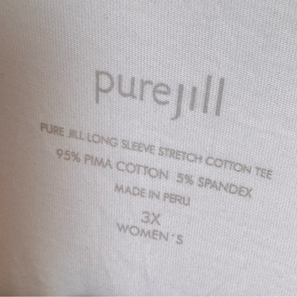 J. Jill Pure Jill Classic Women's Cream Long Sleeve Pima Top - Picture 3 of 9